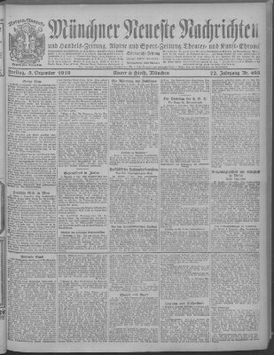 Münchner neueste Nachrichten Freitag 5. Dezember 1919