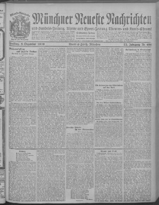 Münchner neueste Nachrichten Freitag 5. Dezember 1919