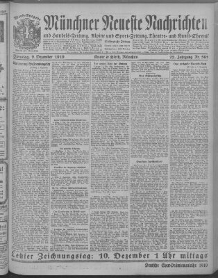 Münchner neueste Nachrichten Dienstag 9. Dezember 1919