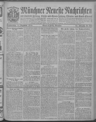 Münchner neueste Nachrichten Donnerstag 11. Dezember 1919