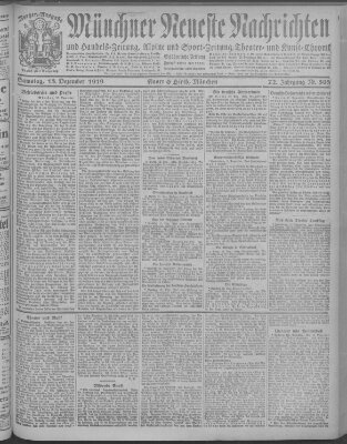 Münchner neueste Nachrichten Samstag 13. Dezember 1919