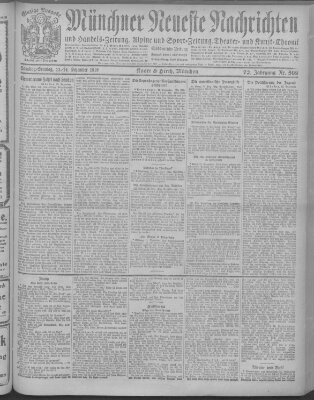 Münchner neueste Nachrichten Samstag 13. Dezember 1919