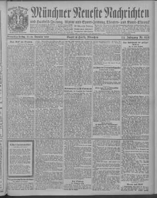 Münchner neueste Nachrichten Donnerstag 25. Dezember 1919