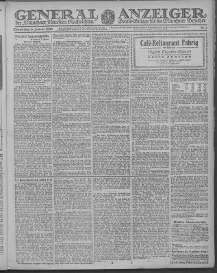 Münchner neueste Nachrichten Donnerstag 8. Januar 1920