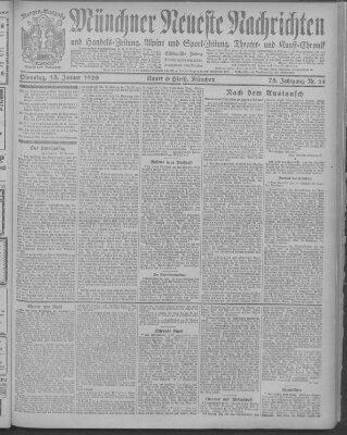 Münchner neueste Nachrichten Dienstag 13. Januar 1920