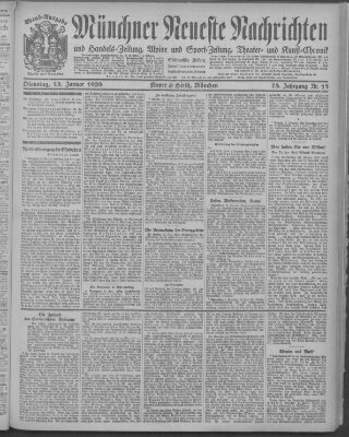 Münchner neueste Nachrichten Dienstag 13. Januar 1920