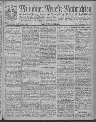 Münchner neueste Nachrichten Sonntag 18. Januar 1920