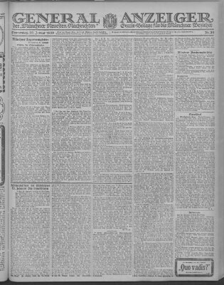 Münchner neueste Nachrichten Donnerstag 22. Januar 1920