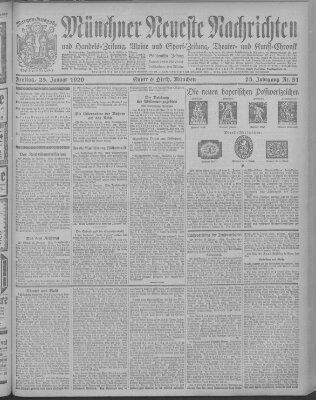 Münchner neueste Nachrichten Freitag 23. Januar 1920