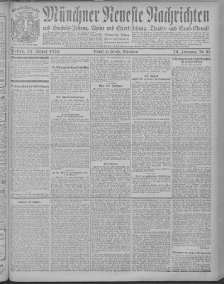 Münchner neueste Nachrichten Freitag 23. Januar 1920