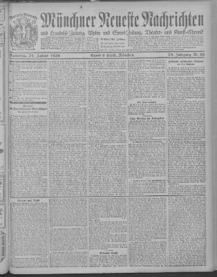 Münchner neueste Nachrichten Samstag 24. Januar 1920