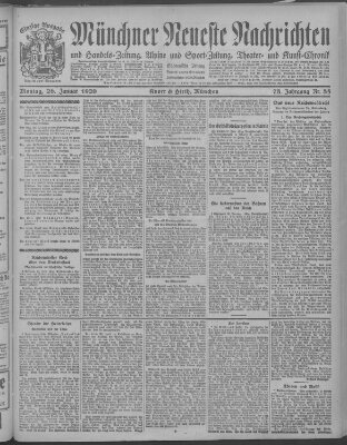 Münchner neueste Nachrichten Montag 26. Januar 1920