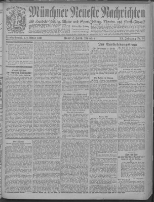 Münchner neueste Nachrichten Sonntag 8. Februar 1920