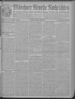 Münchner neueste Nachrichten Mittwoch 11. Februar 1920