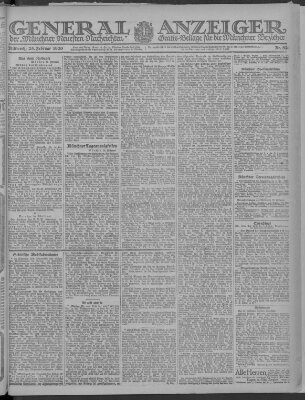 Münchner neueste Nachrichten Mittwoch 25. Februar 1920