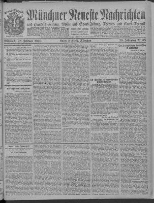 Münchner neueste Nachrichten Mittwoch 25. Februar 1920