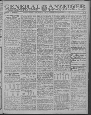 Münchner neueste Nachrichten Dienstag 2. März 1920