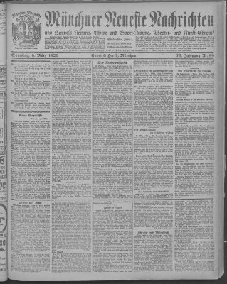 Münchner neueste Nachrichten Samstag 6. März 1920