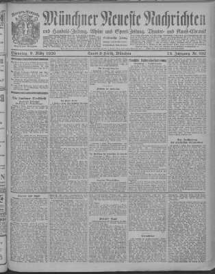 Münchner neueste Nachrichten Dienstag 9. März 1920