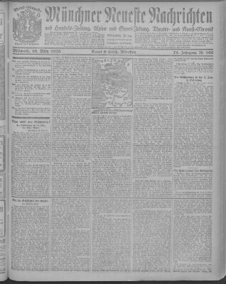 Münchner neueste Nachrichten Mittwoch 10. März 1920