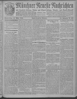 Münchner neueste Nachrichten Donnerstag 11. März 1920