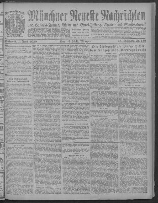 Münchner neueste Nachrichten Mittwoch 7. April 1920