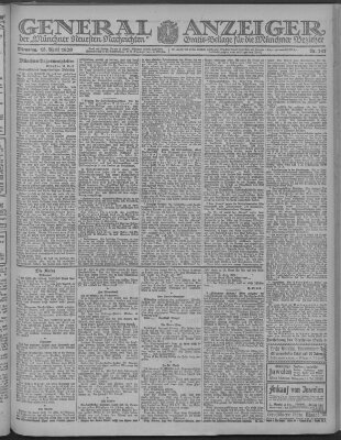 Münchner neueste Nachrichten Dienstag 13. April 1920