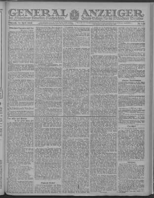 Münchner neueste Nachrichten Mittwoch 14. April 1920