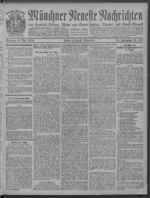 Münchner neueste Nachrichten Montag 3. Mai 1920