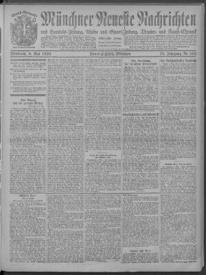 Münchner neueste Nachrichten Mittwoch 5. Mai 1920