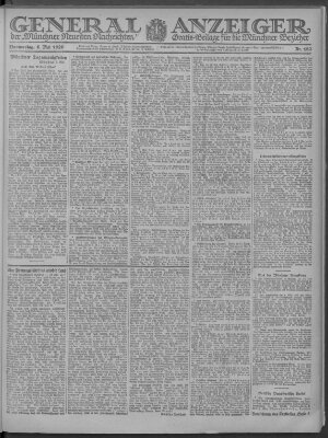 Münchner neueste Nachrichten Donnerstag 6. Mai 1920