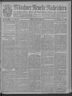 Münchner neueste Nachrichten Samstag 15. Mai 1920