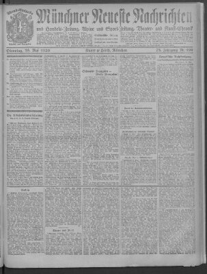 Münchner neueste Nachrichten Dienstag 18. Mai 1920