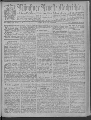 Münchner neueste Nachrichten Mittwoch 19. Mai 1920