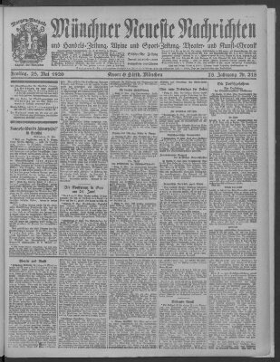 Münchner neueste Nachrichten Freitag 28. Mai 1920