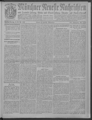 Münchner neueste Nachrichten Samstag 29. Mai 1920