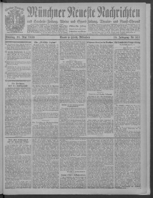 Münchner neueste Nachrichten Montag 31. Mai 1920