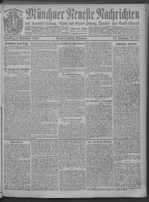 Münchner neueste Nachrichten Samstag 6. November 1920