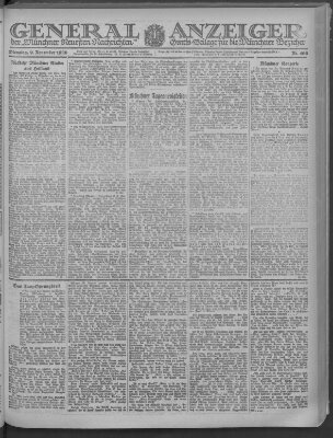 Münchner neueste Nachrichten Dienstag 9. November 1920