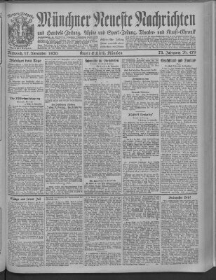 Münchner neueste Nachrichten Mittwoch 17. November 1920