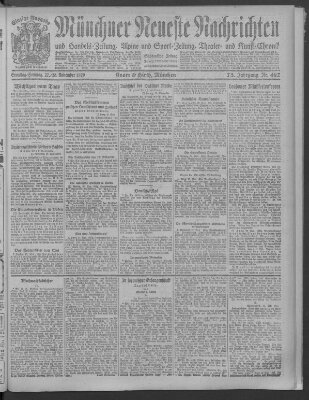 Münchner neueste Nachrichten Sonntag 28. November 1920