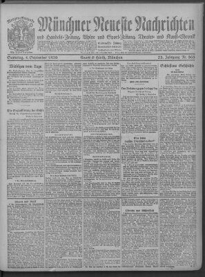 Münchner neueste Nachrichten Samstag 4. September 1920