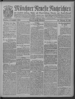 Münchner neueste Nachrichten Montag 6. September 1920