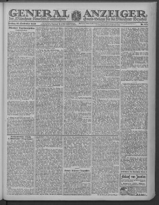 Münchner neueste Nachrichten Freitag 10. September 1920