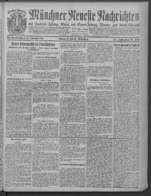 Münchner neueste Nachrichten Sonntag 12. September 1920