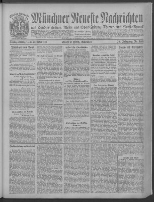 Münchner neueste Nachrichten Samstag 18. September 1920