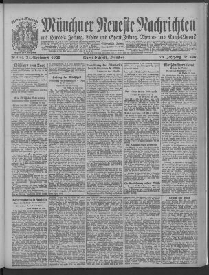 Münchner neueste Nachrichten Freitag 24. September 1920