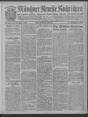 Münchner neueste Nachrichten Dienstag 28. September 1920