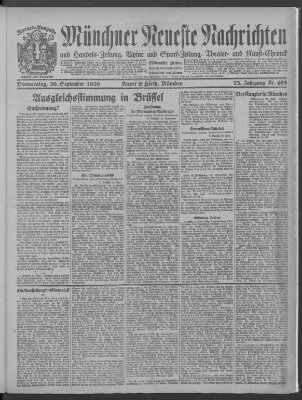 Münchner neueste Nachrichten Donnerstag 30. September 1920