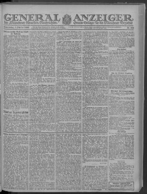 Münchner neueste Nachrichten Donnerstag 7. Oktober 1920